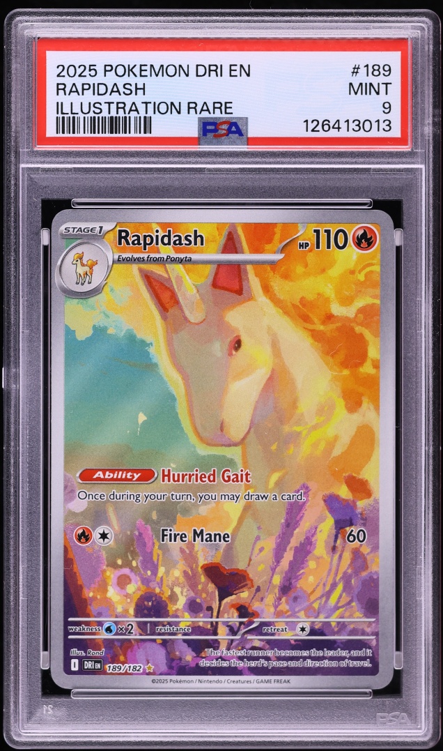 2025 Pokemon Scarlet & Violet Destined Rivals IR Rapidash #189 PSA 9 MINT