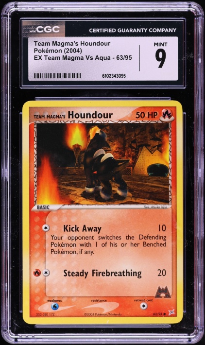 2004 Pokemon EX Team Magma VS Aqua Team Magma's Houndour #63 CGC 9 MINT