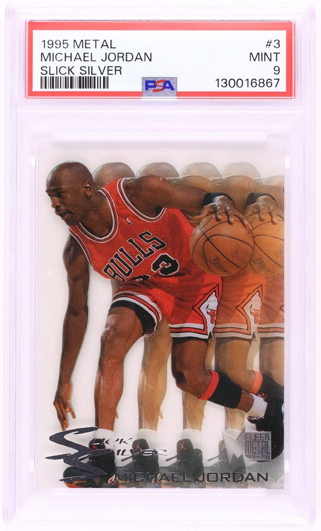 1995 Metal Slick Silver Michael Jordan #3 PSA 9 MINT