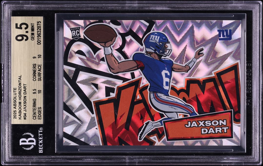 2025 Absolute Kaboom Horizontal Jaxson Dart ROOKIE #34 BGS 9.5 GEM MINT