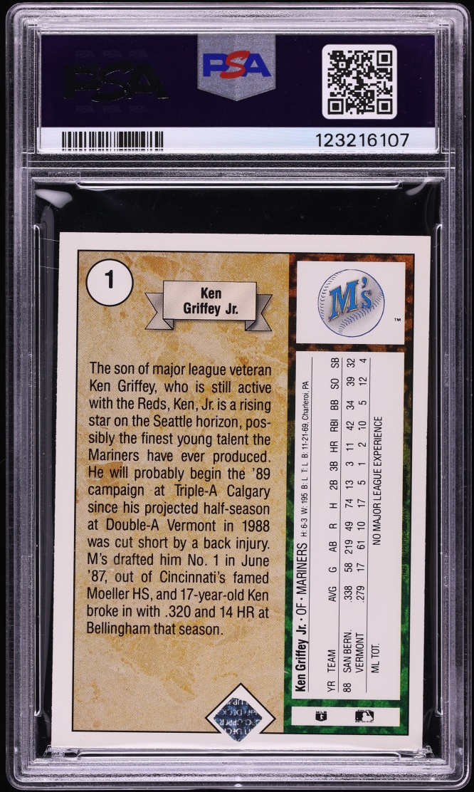 1989 Upper Deck Ken Griffey Jr. ROOKIE #1 PSA 6 EXMT