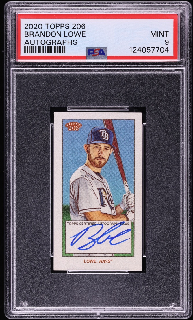 2020 Topps 206 Brandon Lowe AUTO PSA 9 MINT