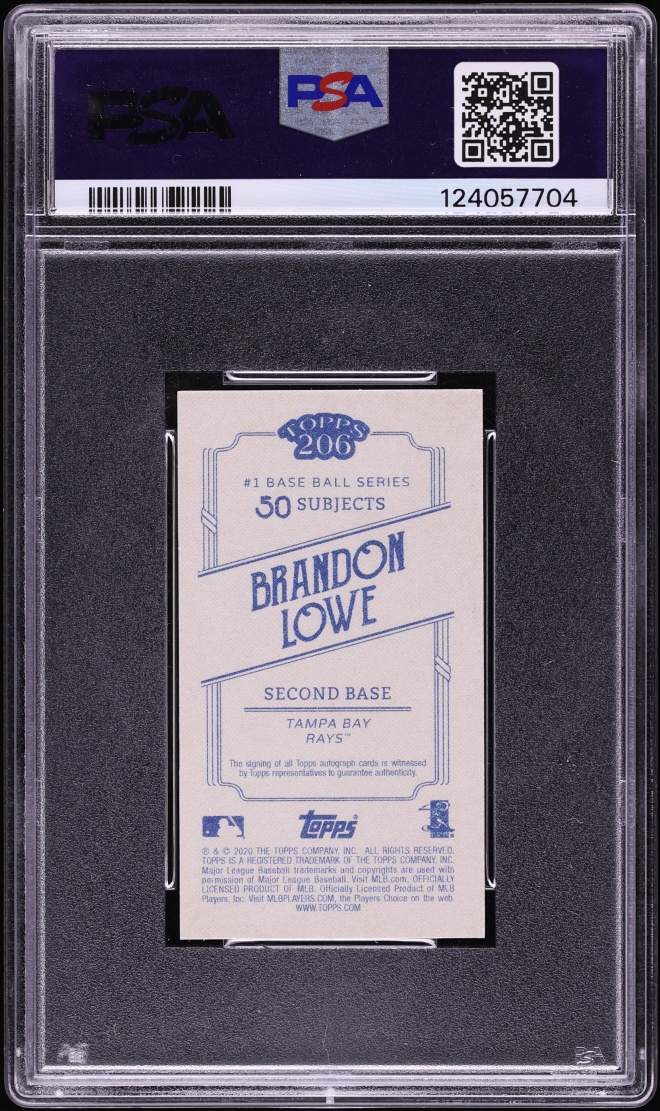 2020 Topps 206 Brandon Lowe AUTO PSA 9 MINT