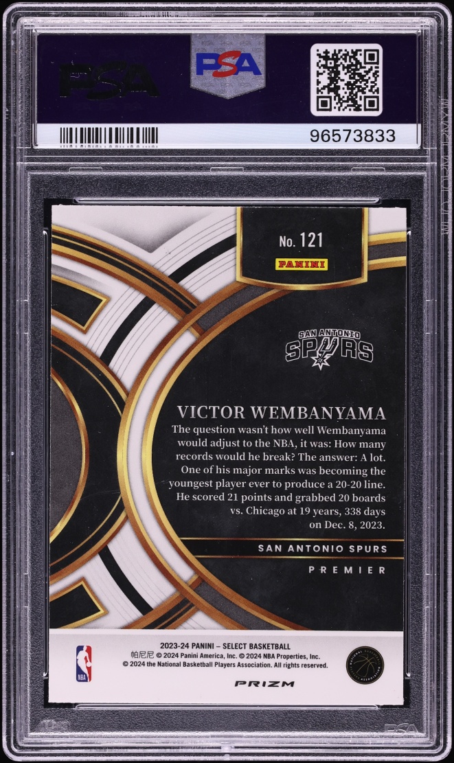 2023 Select Premier Orange Flash Victor Wembanyama ROOKIE #121 PSA 9 MINT