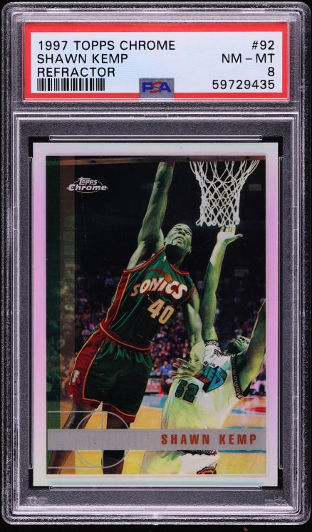 1997 Topps Chrome Refractor Shawn Kemp #92 PSA 8 NM-MT on Fanatics