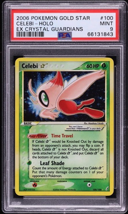 2006 Pokemon Japanese Miracle Crystal Holo Celebi Gold Star #4 PSA