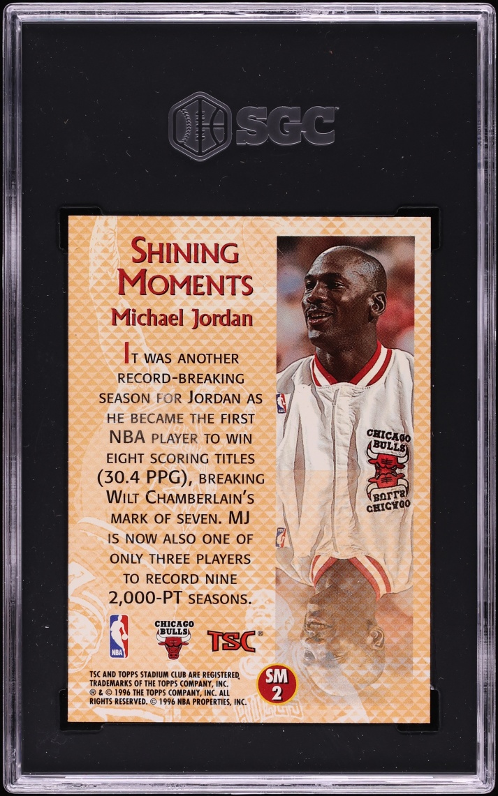 1996 Stadium Club Shining Moments Michael Jordan #SM2 SGC 8.5 NM-MT+