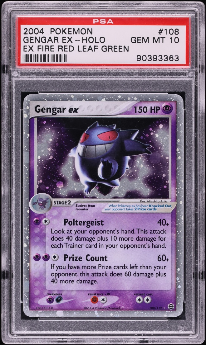 2004 Pokemon EX Fire Red & Leaf Green Holo Gengar ex #108 PSA 10 GEM MINT