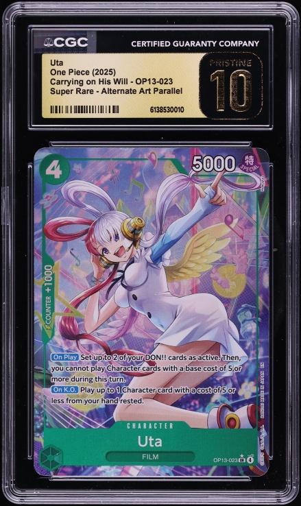 2025 One Piece Carrying On His Will SR Uta #OP13-023 CGC 10 GEM