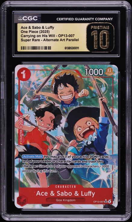 2025 One Piece Carrying On His Will Alt Art Ace Sabo Luffy #OP13