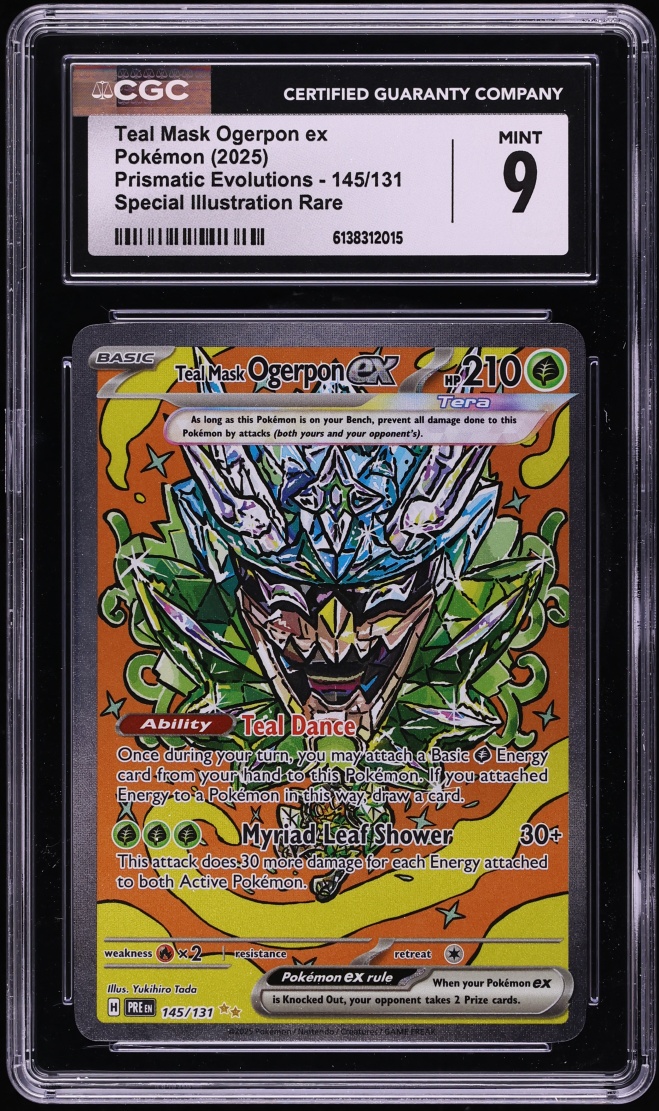 2025 Pokemon Scarlet & Violet Prismatic Evolutions SIR Teal Mask Ogerpon Ex #145 CGC 9 MINT