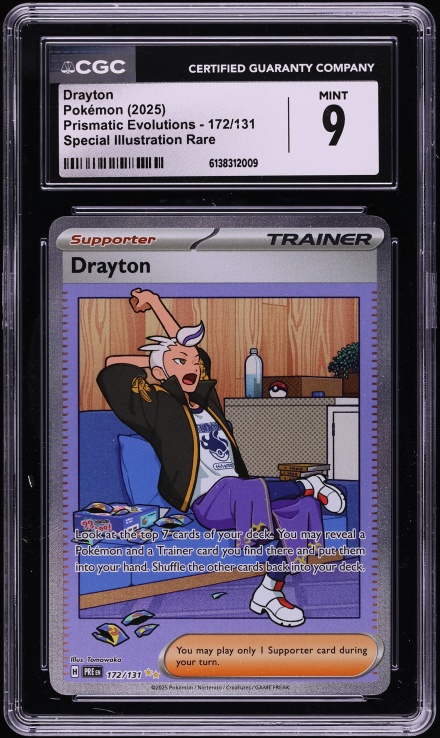 2025 Pokemon Scarlet & Violet Prismatic Evolutions SIR Drayton #172 CGC 9 MINT