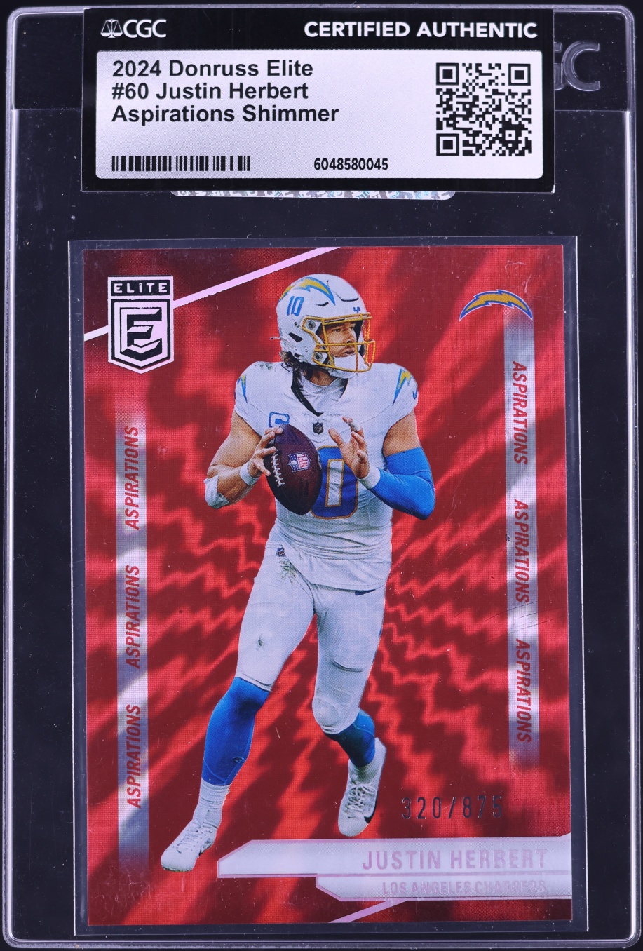2024 Donruss Elite Football Aspirations Shimmer Justin Herbert #60 CGC AUTH