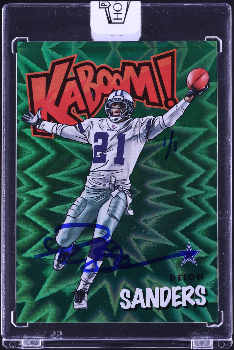 2025 Panini Honors Recollection Collection '21 Absolute Kaboom! Green Deion Sanders AUTO 1/1