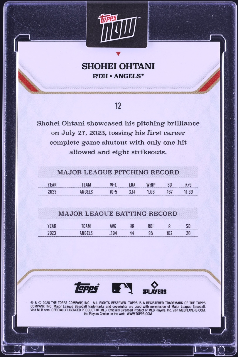 2025 Topps MLB MVP Collection Rose Gold Foil Shohei Ohtani /17 #12