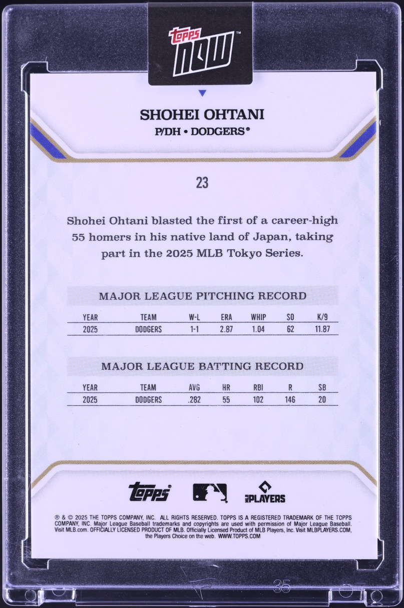 2025 Topps Now MLB MVP Collection Orange Foil Shohei Ohtani JERSEY # 17/25 #23