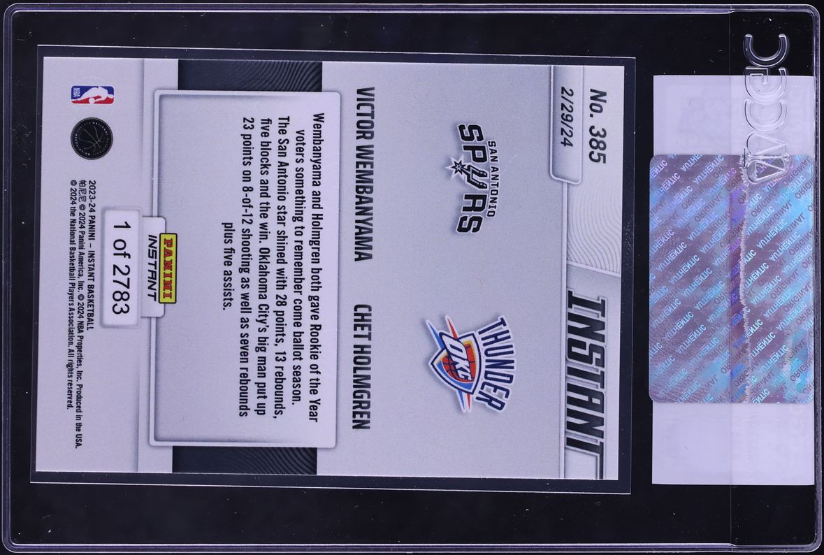 2023 Panini Instant Victor Wembanyama & Chet Holmgren ROOKIE /2783 #385 CGC AUTH