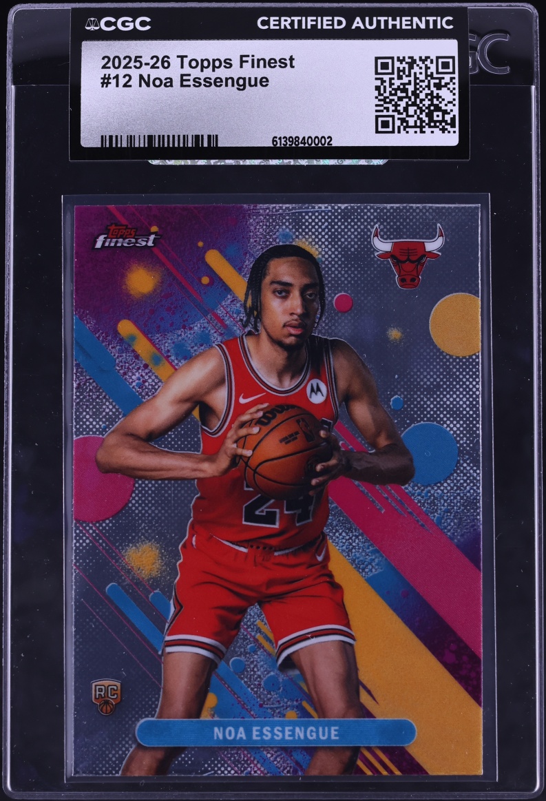 2025 Finest Basketball Noa Essengue ROOKIE #12 CGC AUTH