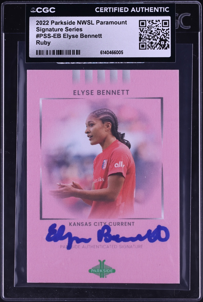 2022 Parkside NWSL Paramount Signature Series Ruby Elyse Bennett ROOKIE AUTO /100 CGC AUTH