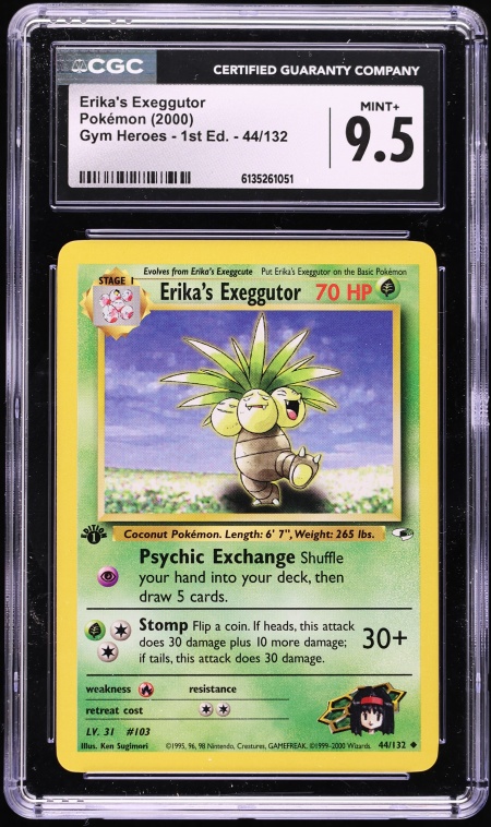 2000 Pokemon Gym Heroes 1st Edition Erika's Exeggutor #44 CGC 9.5 MINT+