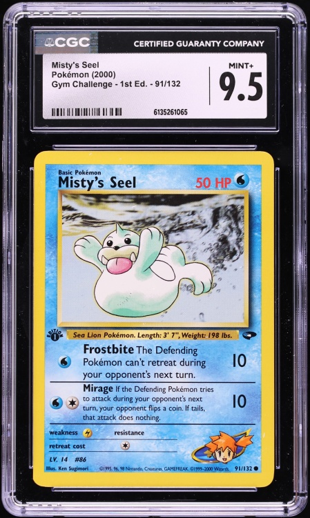 2000 Pokemon Gym Challenge 1st Edition Misty's Seel #91 CGC 9.5 MINT+