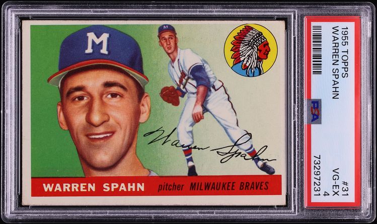 1955 Topps Warren Spahn #31 PSA 4 VGEX