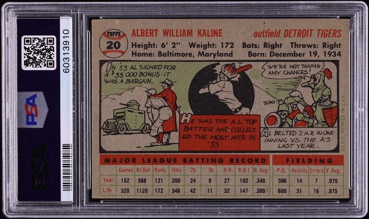 1956 Topps Al Kaline #20 PSA 4 VGEX