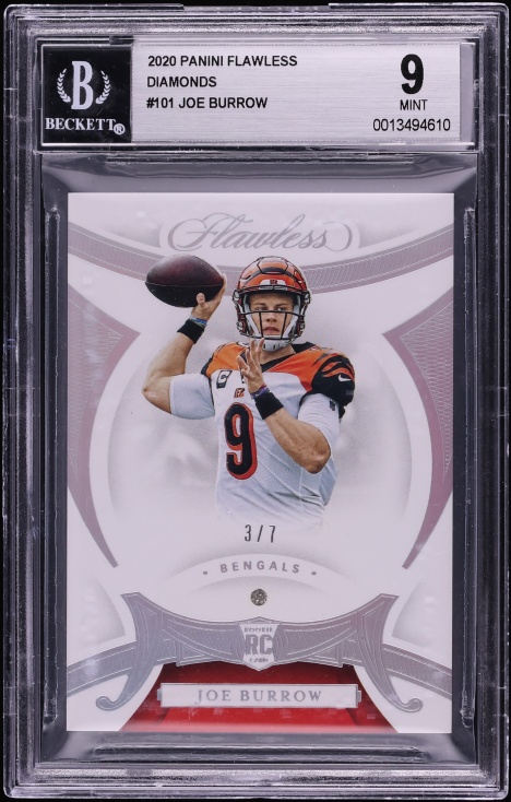 2020 Panini Flawless Diamonds Joe Burrow ROOKIE /7 #101 BGS 9 MINT