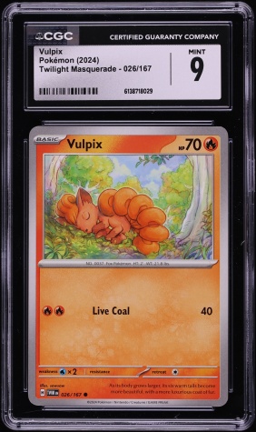 2024 Pokemon Twilight Masquerade Vulpix #026 CGC 9 MINT
