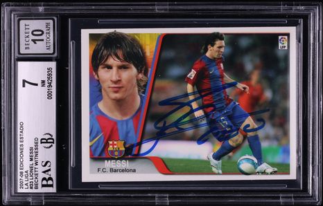 2007 Ediciones Estadio La Liga Lionel Messi ROOKIE AUTO #33 BGS 7