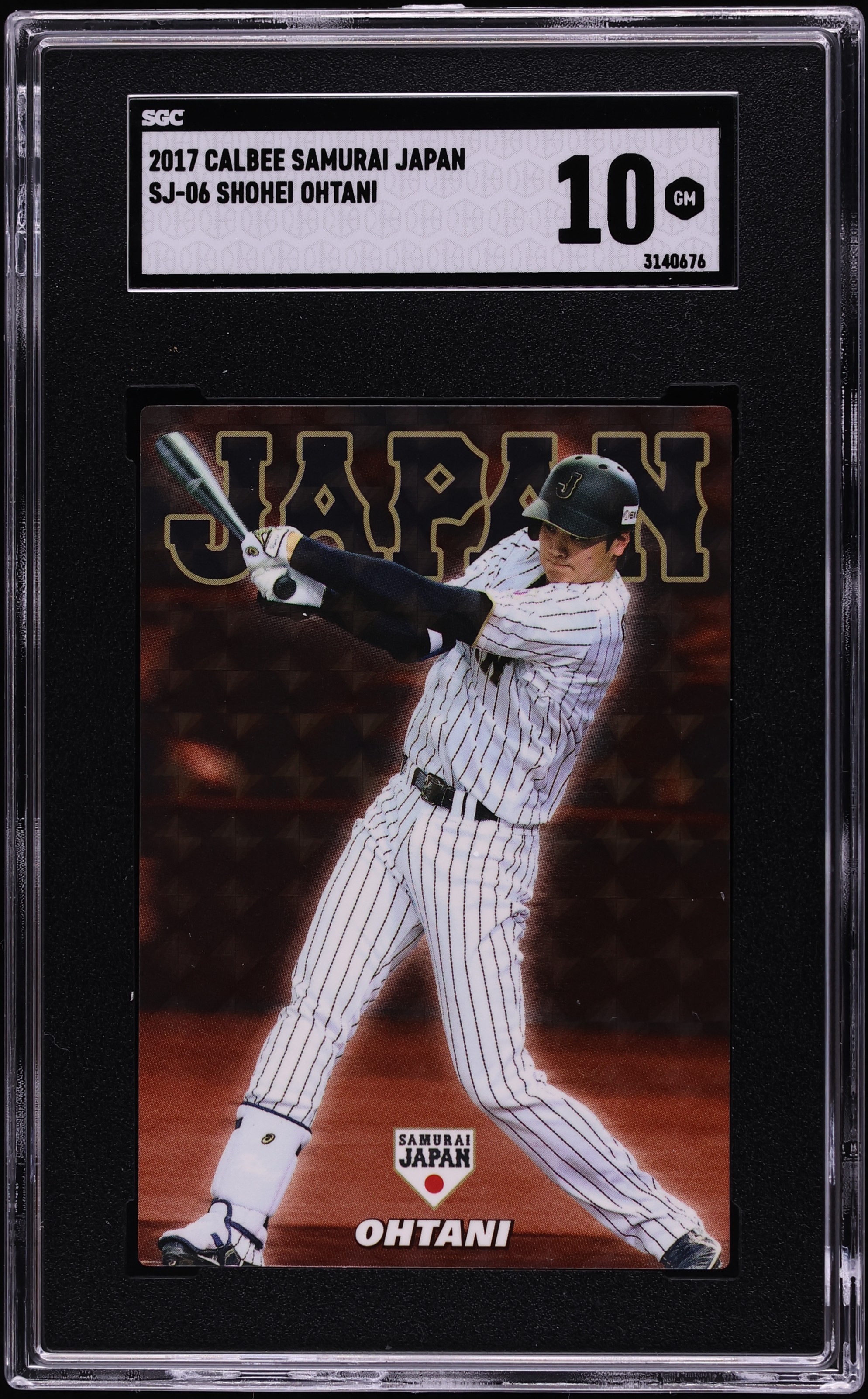 2017 CALBEE SUMURAI JP SHOHEI OHTANI GOLD FACSIMILE 大谷翔平