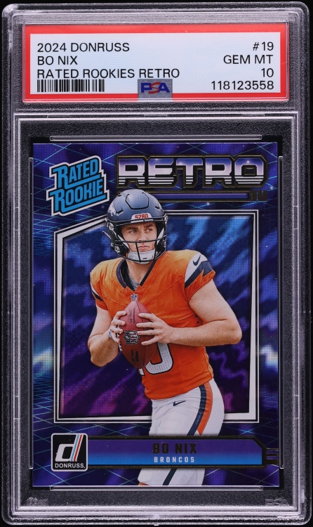 2024 Donruss Retro Bo Nix ROOKIE #19 PSA 10 GEM MINT