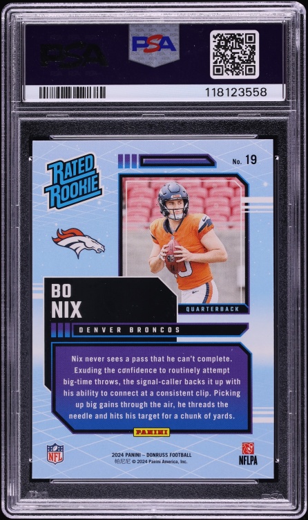 2024 Donruss Retro Bo Nix ROOKIE #19 PSA 10 GEM MINT