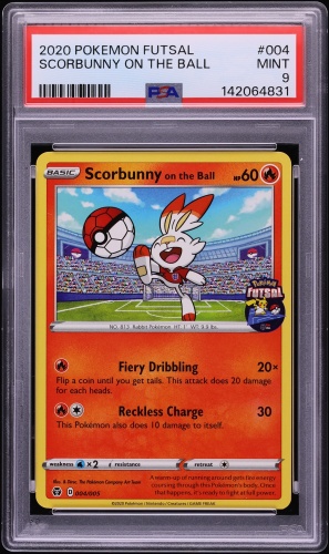 2020 Pokemon Sword & Shield Futsal Scorbunny On The Ball #4 PSA 9 MINT