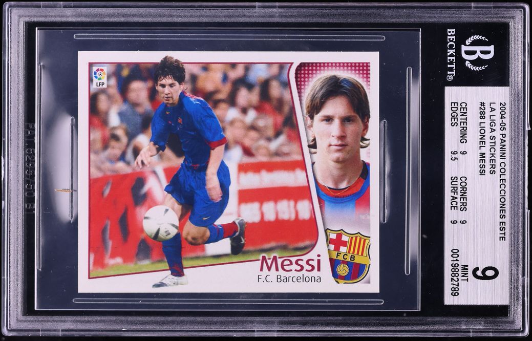 2004 Panini Colecciones Este La Liga Stickers Lionel Messi ROOKIE BGS 9 MINT