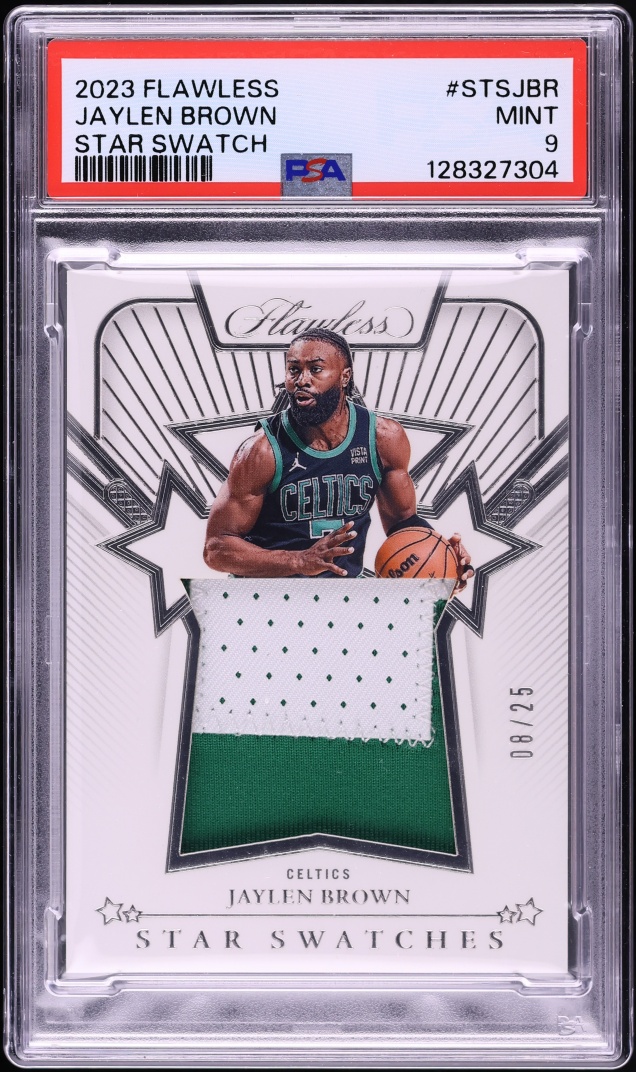 2023 Panini Flawless Star Swatch Jaylen Brown PATCH /25 #STSJBR PSA 9 MINT