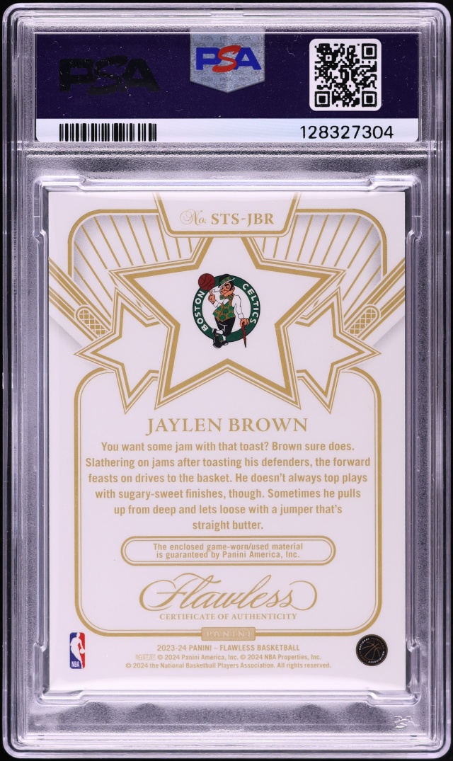 2023 Panini Flawless Star Swatch Jaylen Brown PATCH /25 #STSJBR PSA 9 MINT