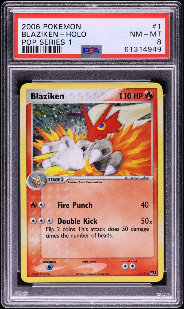 2006 Pokemon POP Series 1 Holo Blaziken #1 PSA 8 NM-MT