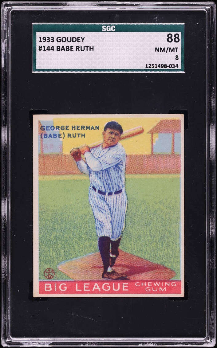 1933 Goudey Babe Ruth #144 SGC 8 NM-MT