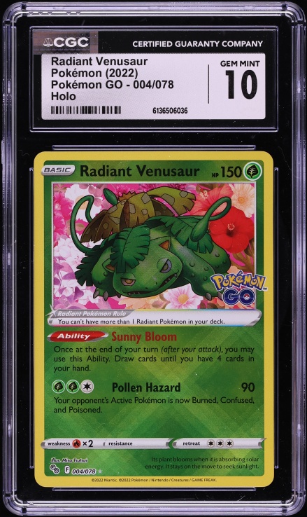 2022 Pokemon Sword & Shield Pokemon GO Radiant Venusaur #4 PSA 9 MINT on Fanatics Collect 2022 Pokemon Sword & Shield Pokemon GO Radiant Venusaur #4 PSA 9 MINT on Fanatics Collect