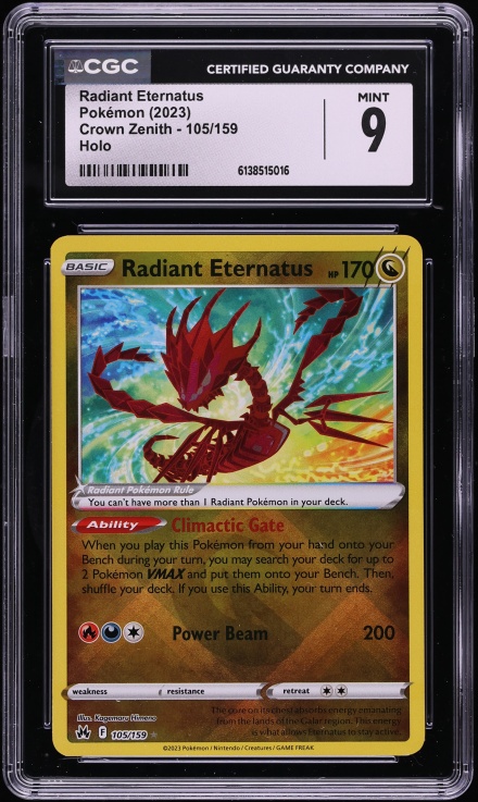 2023 Pokemon Sword & Shield Crown Zenith Holo Radiant Eternatus #105 CGC 9 MINT