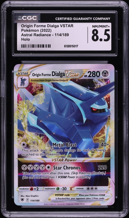 2022 Pokemon Sword & Shield Astral Radiance Holo Origin Forme Dialga VSTAR #114 CGC 8.5 NM-MT+
