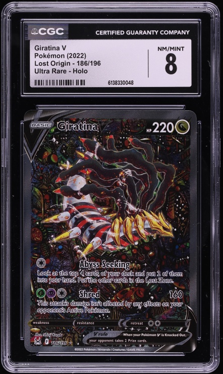 2022 Pokemon Sword & Shield Lost Origin Alt Art Giratina V #186 CGC 8 NM-MT
