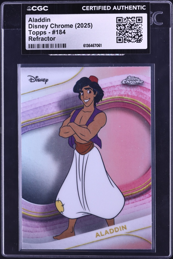 2025 Topps Chrome Disney Yellow Mini-Diamonds Refractor Aladdin
