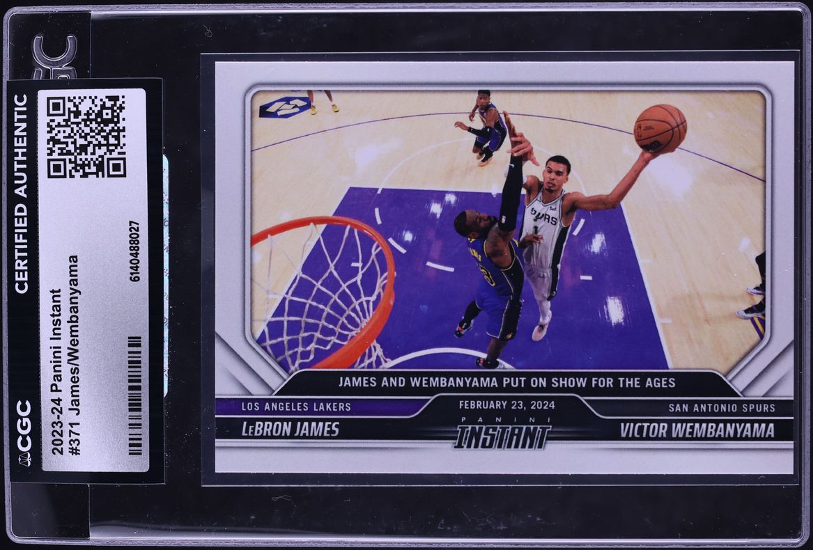 2023 Panini Instant LeBron James & Victor Wembanyama ROOKIE /5496 #371 CGC AUTH