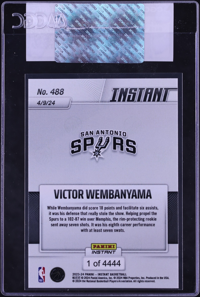 2023 Panini Instant Victor Wembanyama ROOKIE #488 CGC AUTH