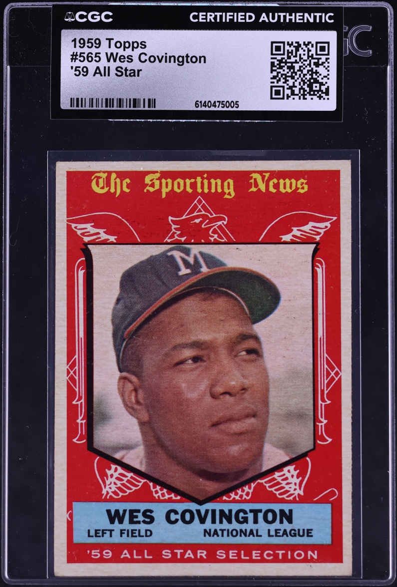 1959 Topps '59 All Star Wes Covington #565 CGC AUTH