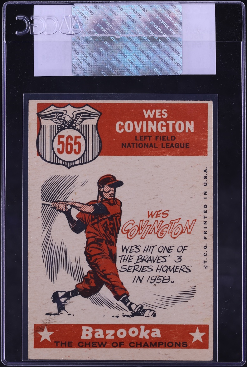 1959 Topps '59 All Star Wes Covington #565 CGC AUTH