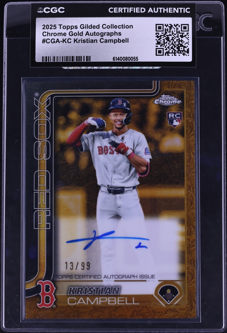 2025 Topps Chrome Gilded Collection Gold Kristian Campbell ROOKIE AUTO /99 #CGA-KC CGC AUTH