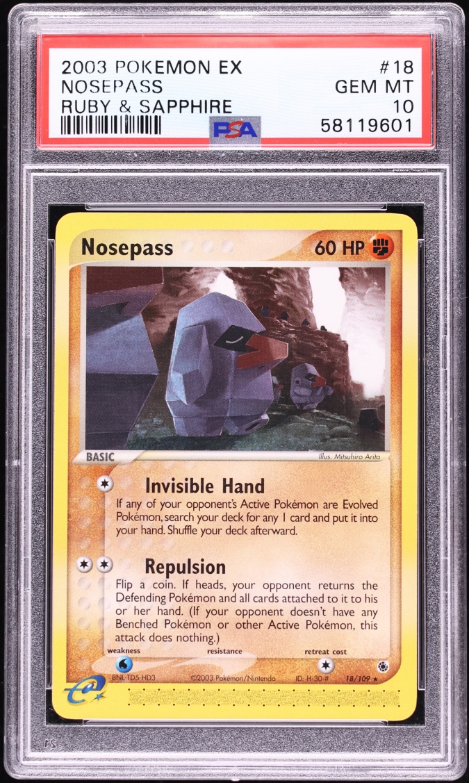 2003 Pokemon EX Ruby & Sapphire Nosepass #18 PSA 10 GEM MINT